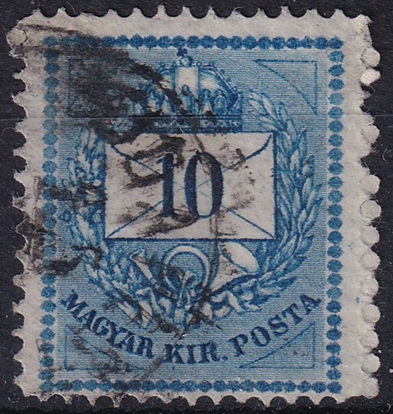 1874. 10kr 13x12,1/2-es fogazással