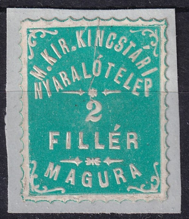 IMG_20260510_0008.2 1903. MAGURA I. 2 fillér (Hotelposta), használatlan bélyeg felragasztva, közepén feltételezhető repedés vagy bevágás nyomával.
