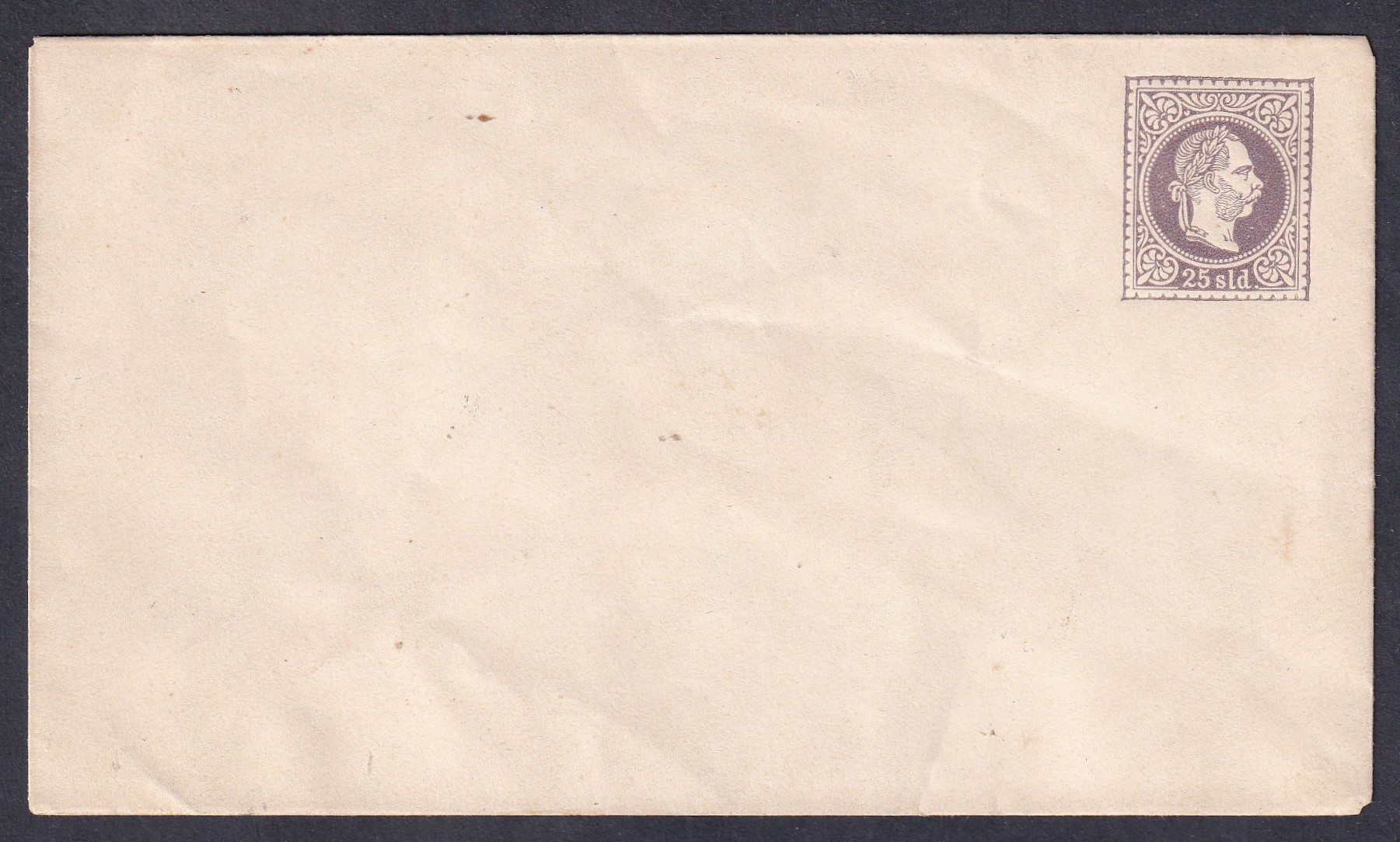 1867. Ausztria (Levante) használatlan 25 Sld díjjegyes boríték (147x84 mm)