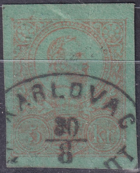 KARLOVAC / KARLSTADT (ovális bélyegzés) Gudlin: 500 pont