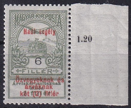 1914. Hadisegély 6f - elcsúszott értékjelzéssel