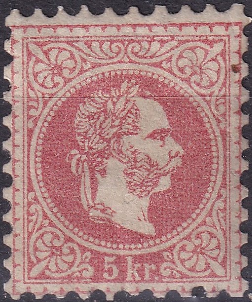 IMG_20260522_0014.7 1867. 5Kr Ia típus - vonalkázott fejképalap (medallion) - postatiszta luxus példány!