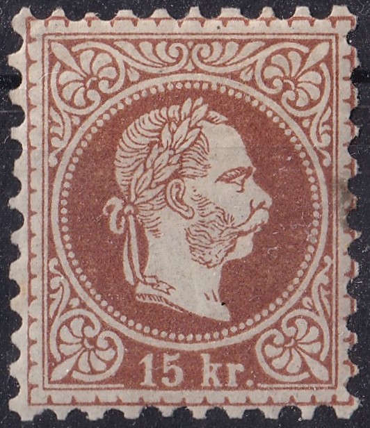 IMG_20260522_0024.2 1867. 15kr szürkésibolya – friss színnel, postatiszta bélyeg - kis folt a jobb szélen