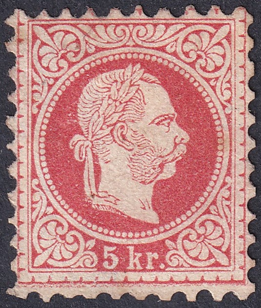 IMG_20260616_0010 Ausztria, 1874/84. finomnyomat 5kr használatlan bélyeg - nagy vízjel résszel