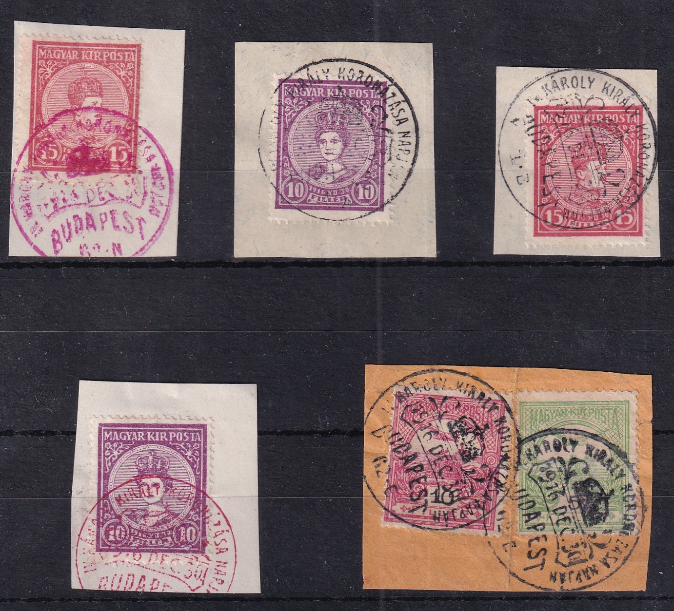 1916. Koronázás alkalmi bélyegzések