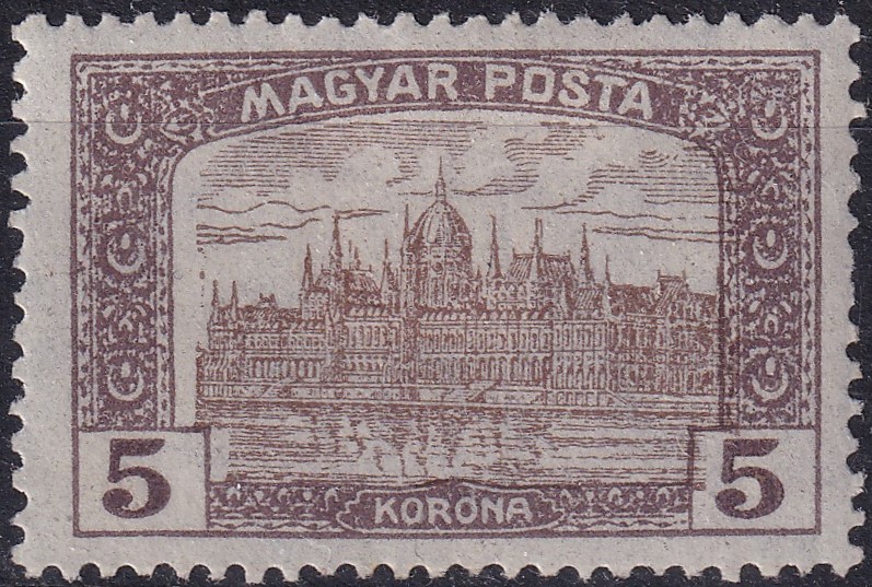 1919. Magyar Posta 5 Korona - középrész jobbra csúszva