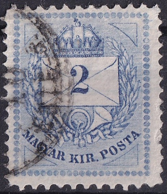 1881. Színesszámú 2 krajcár - szürkéskék