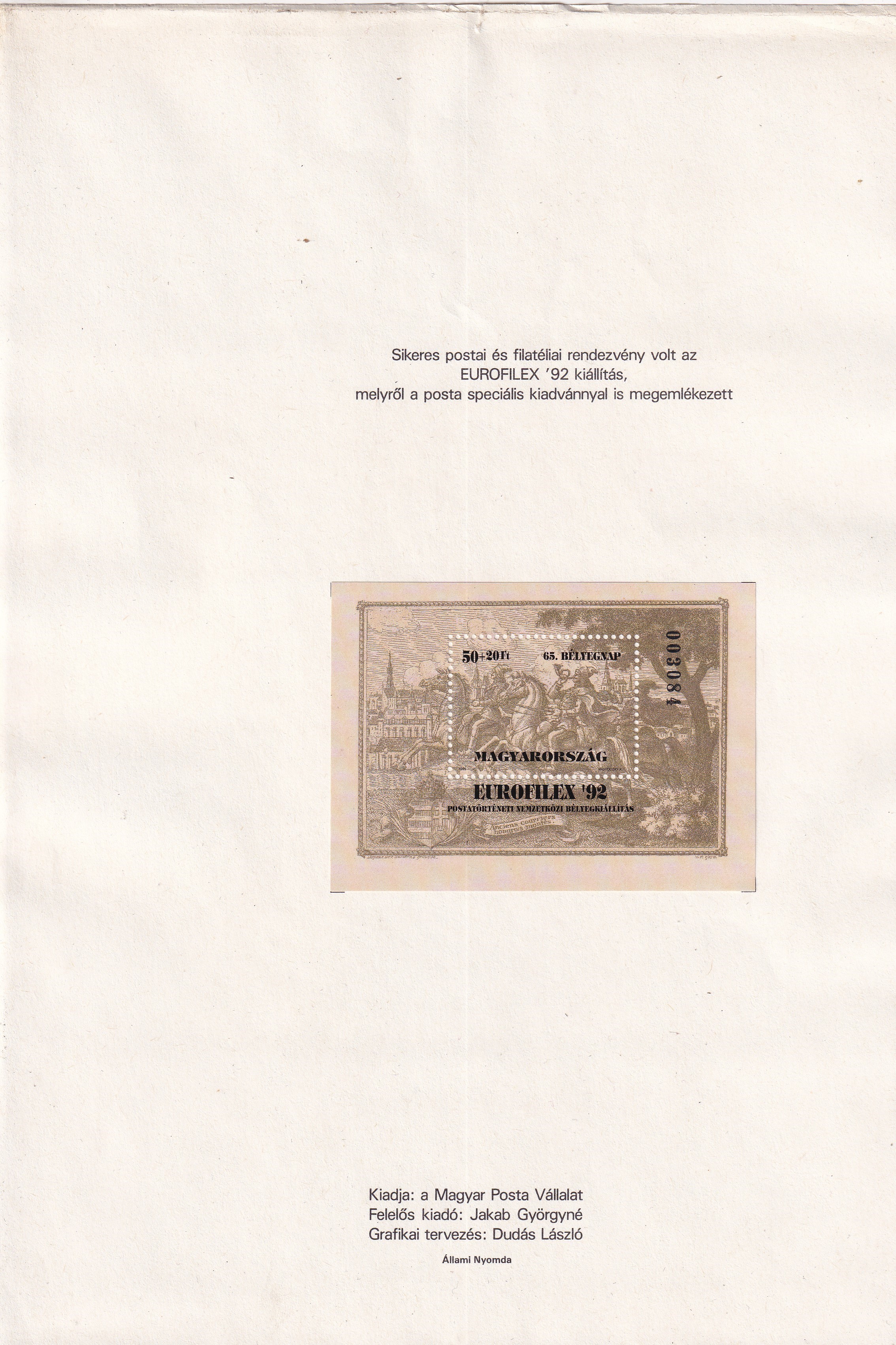 1992. Magyarország által kibocsátott bélyegek szettje. A képeken az összes bélyeg látható, Bélyegnap blokk + Magyar Posta ajándék blokkal