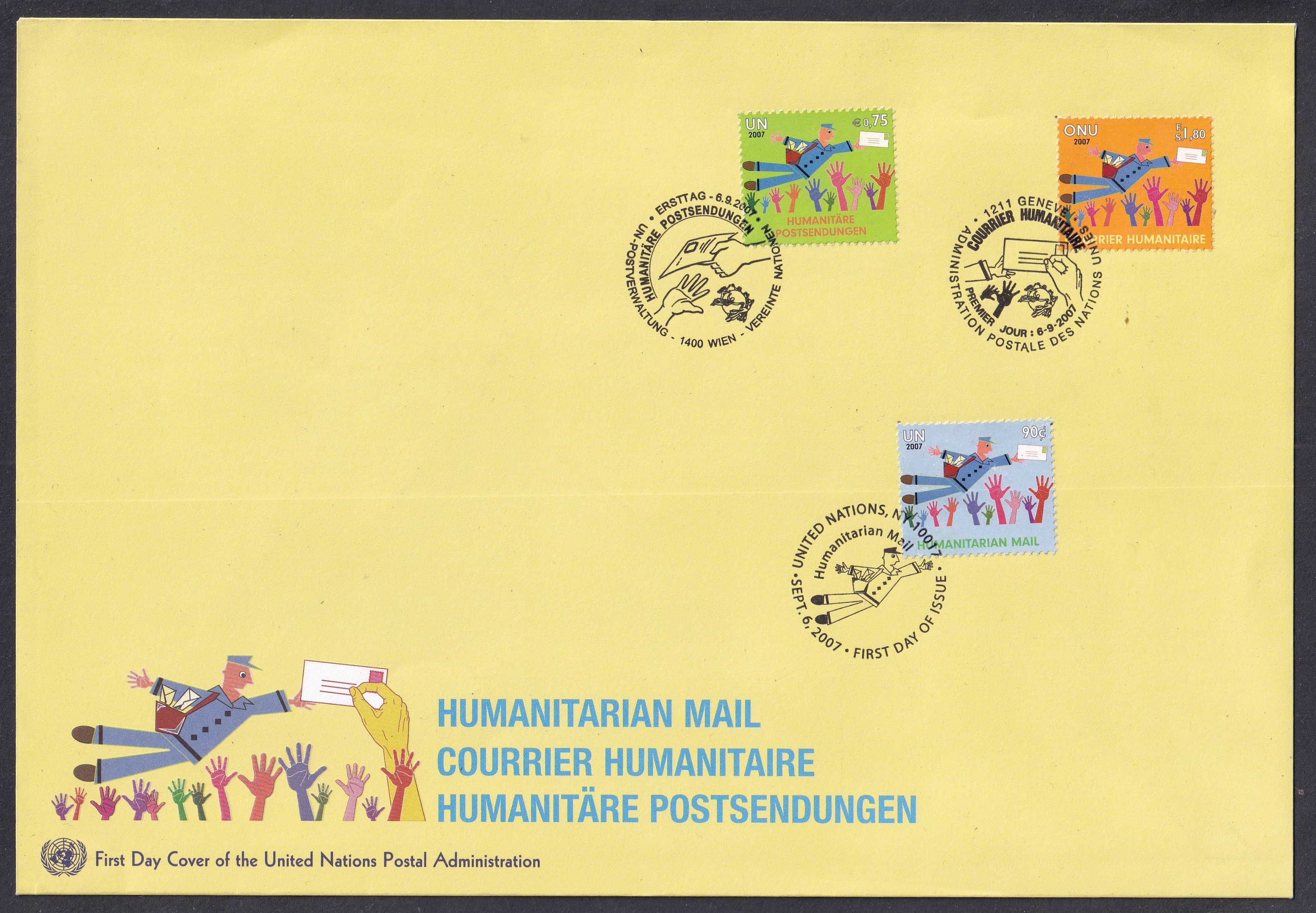 2007. ENSZ - New York, Genf, Bécs - Jumbo FDC