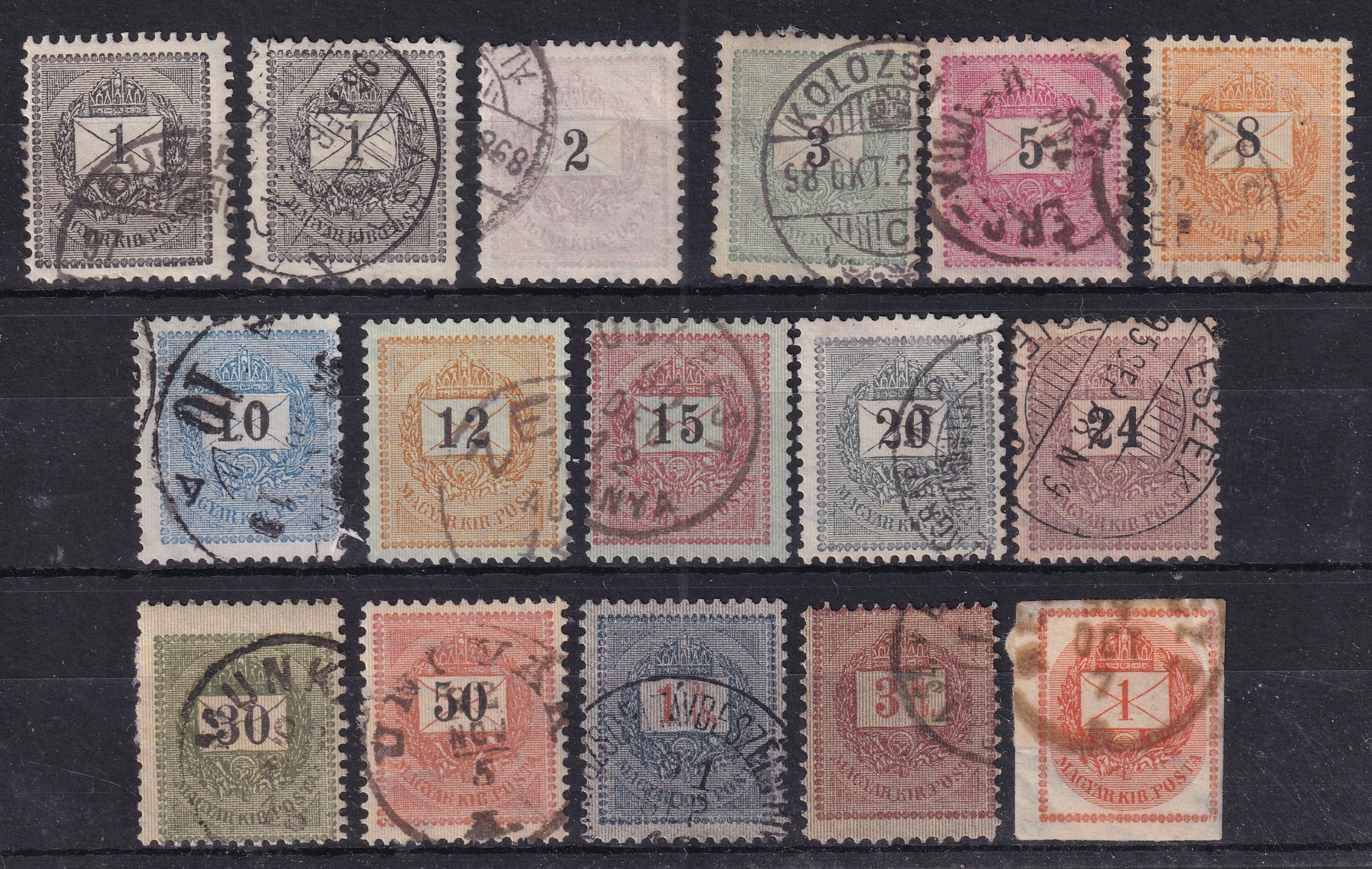 1888-89. Feketeszámú krajcáros sor