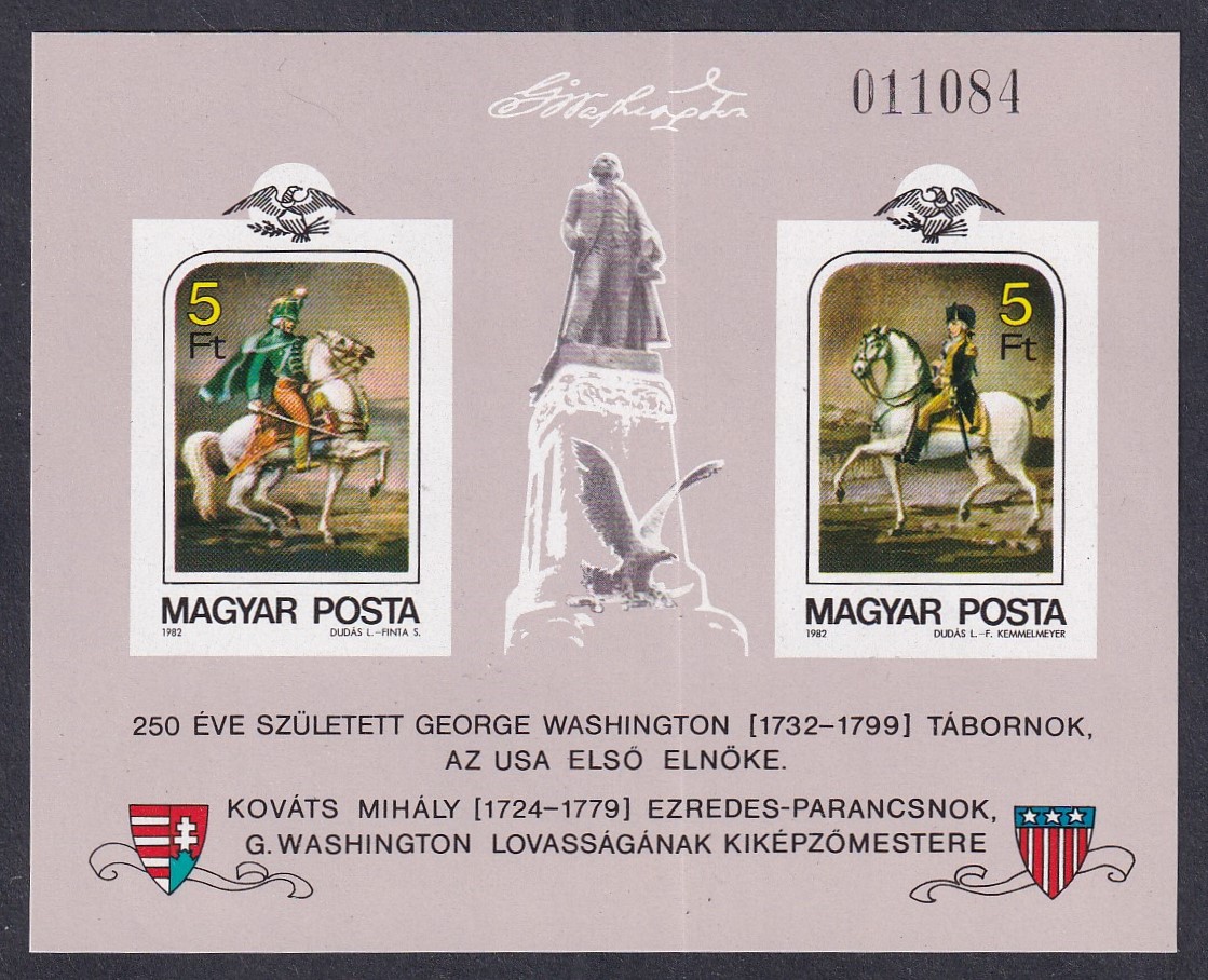 1982. George Washington vágott blokk