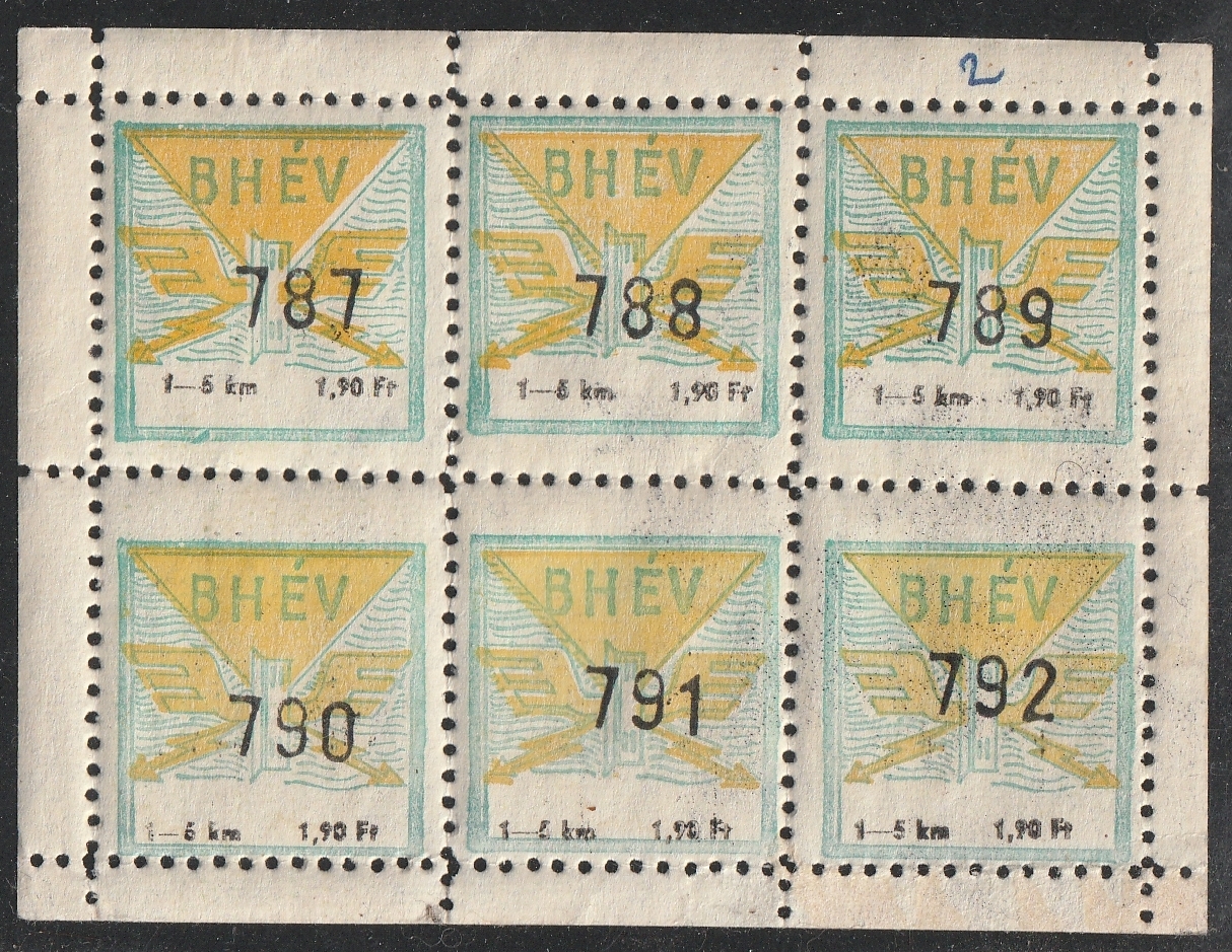 26_7_20260709_00321 BHÉV, bérlet-igazolvány érvényesítő bélyeg, teljes kisív