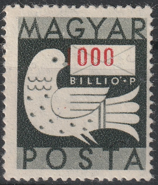 26_7_20260721_0004.1 1946. Billiós 1000 BP „Piros csőrű galamb” tévnyomat, erősen elcsúszott értékszámmal.