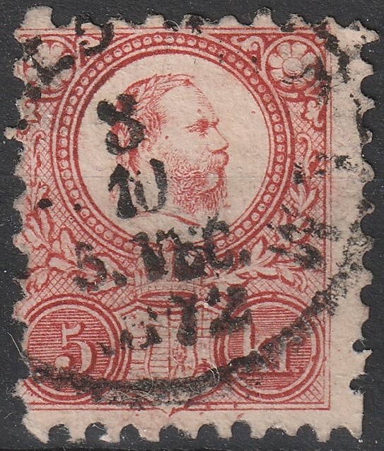 1871. 5kr Réznyomat festék pöttyökkel - ZAGREB-AGRAM / VEČ.