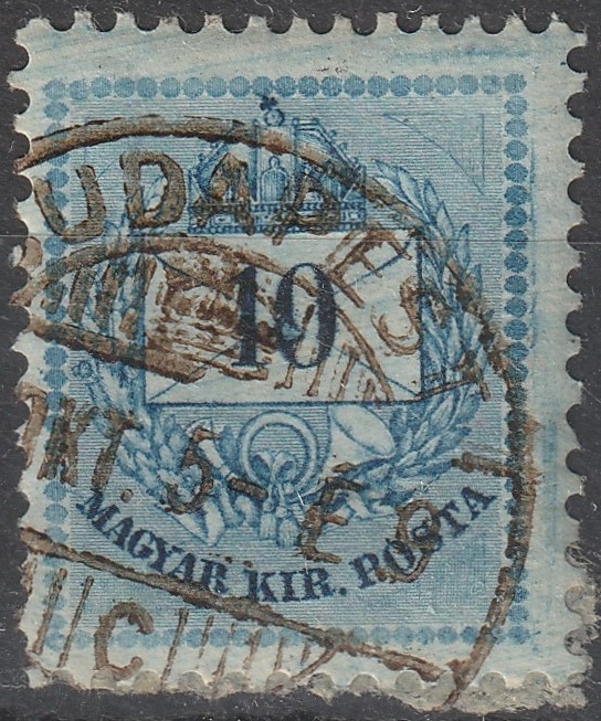 26_7_20260721_0078.11 1881. II. 10kr “tüllcsíkozás” – (a lemez felületén a törlésre használt, túl szennyezett tüll csíkokat hagyott) - a II. lemezen nagyon ritka!