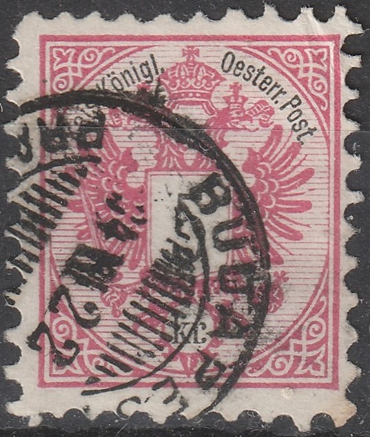 26_7_20260721_0078.3 Ausztria (1883.) 5kr BUDAPEST - PRAGERHOF - magyar mozgóposta bélyegzéssel