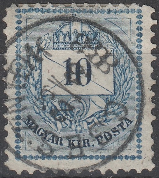 26_7_20260721_0078.6 1881. 10kr utánmeszett gyöngysorral - CSESZNEK bélyegzés