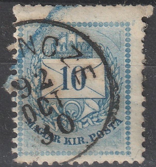 26_7_20260721_0078.8 1881. II. 10kr /E/ megurtott fésűs fogazással magassabbra fogazva