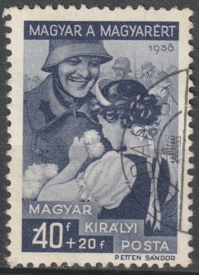 26_7_20260721_0080.4 1939. Magyar a magyarért 40+20 fillér tévnyomat – a 4-es számjegy előtt vonallal („-4”)