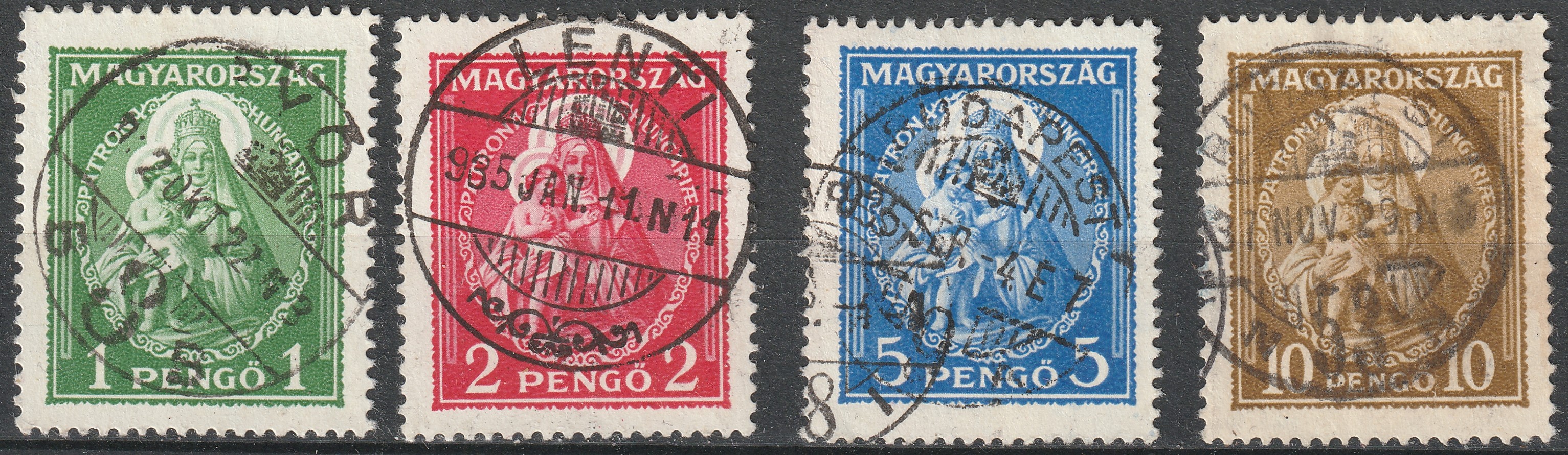 1932. használt Nagy Madonna sor - vállogatot bélyegzésekkel
