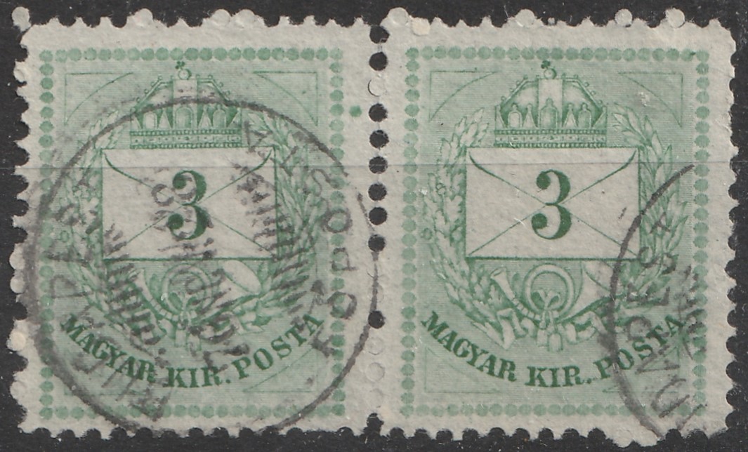 1874. 3kr sárgászöld /A/, pár