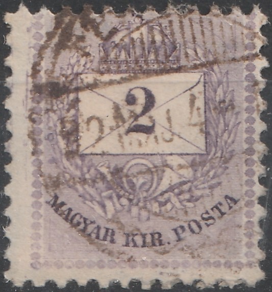 1881. 2kr /B/ alacsonyra fogazva (22 mm)