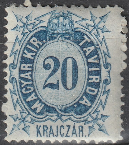 1874. Távírda 20kr - száraznyomat