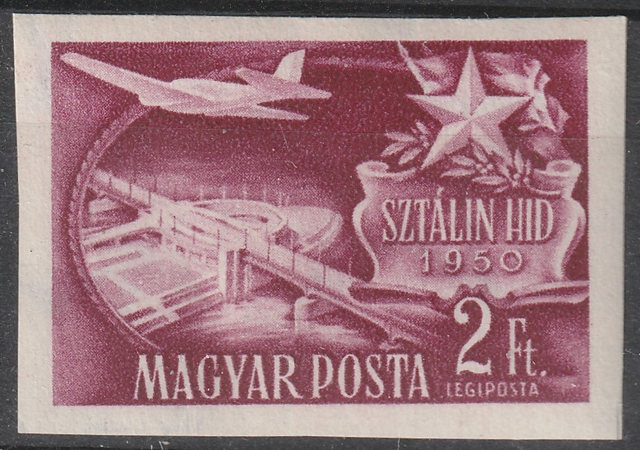 1951 Az ötéves terv eredményei 2Ft-os vágott bélyeg