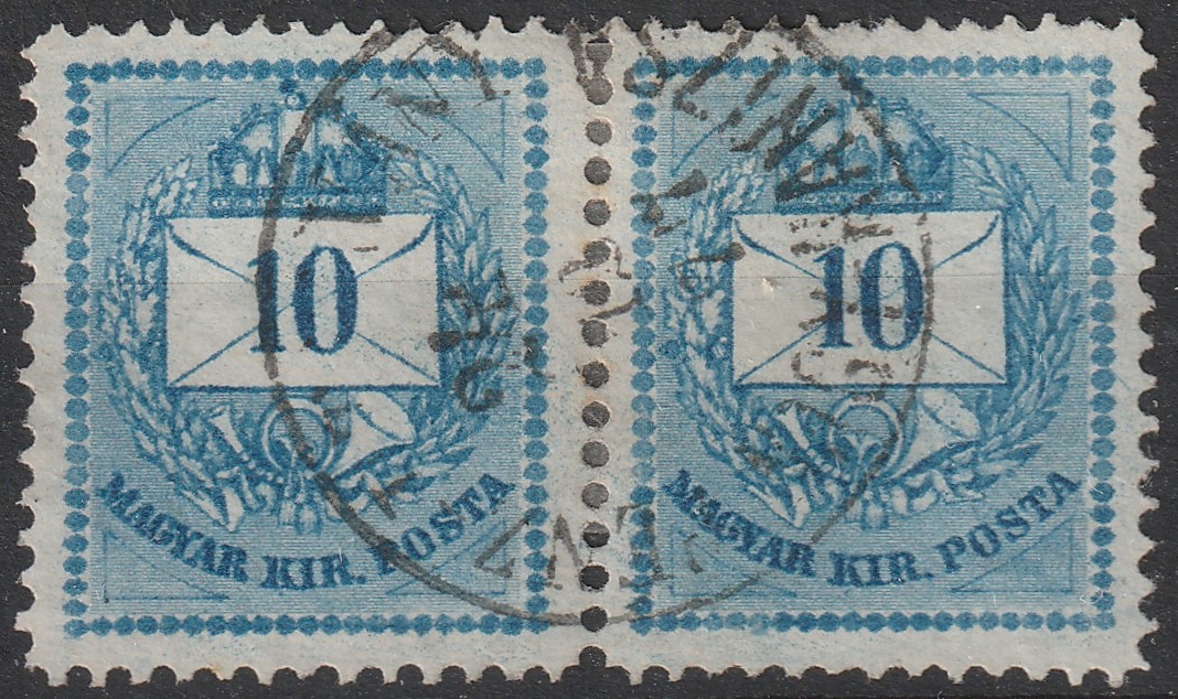 1874 10kr durva gyöngyjavítással