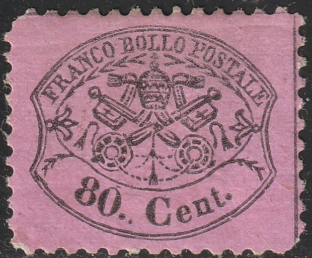 26_7_20260721_0100.2 Vatikán 30 cent, ilás rózsaszín - falcos bélyeg