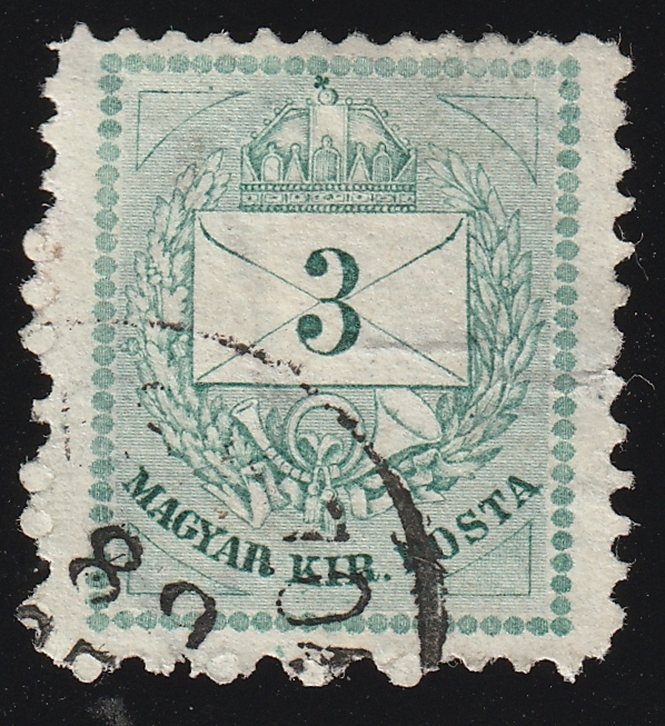 1881. 3kr javított háromszögekkel