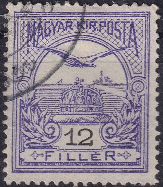 1909. Turul 12 fillér lila