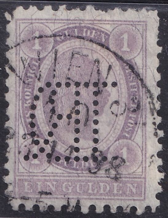 IMG_20260805_0021.3 1896. Ausztria 1 Gulden, perfin bélyeg