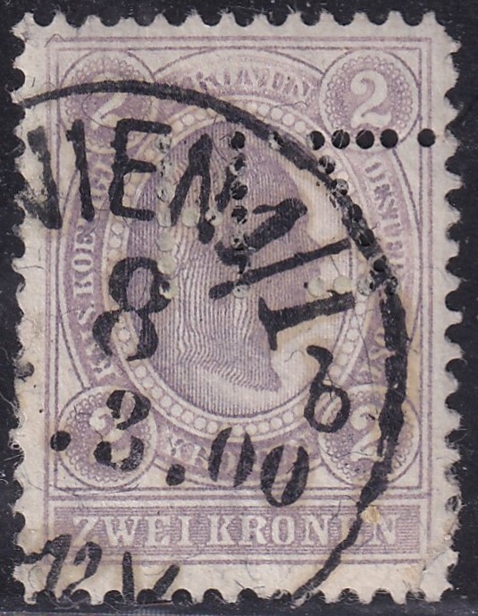 IMG_20260805_0021.5 1899. Ausztria 2 Korona perfin bélyeg