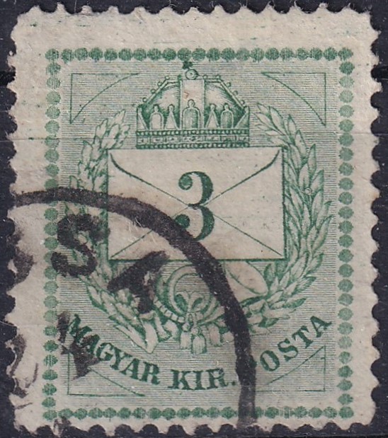 1874. 3kr durva gyöngyjavítással