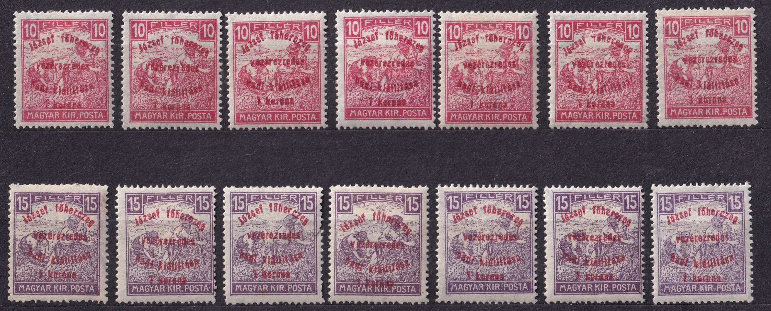 1917. Margitsziget Hadi kiállítás 8 db sor