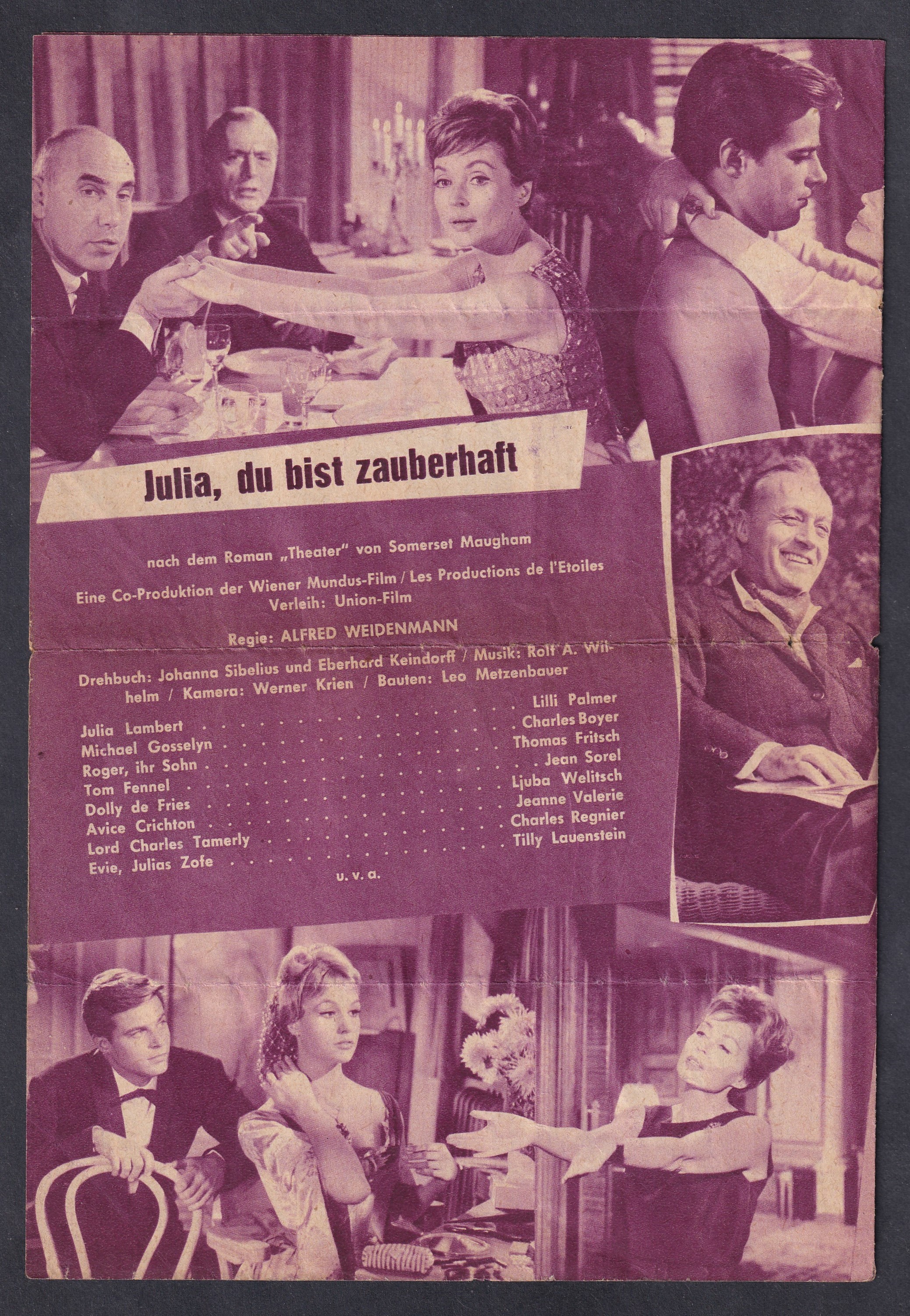 1962. Julia, du bist zauberhaft – osztrák filmprogram, Neues Film-Programm Nr. 2631  Eredeti osztrák, német nyelvű filmprogram a Julia, du bist zauberhaft című, 1962-ben bemutatott osztrák–francia filmvígjátékhoz.