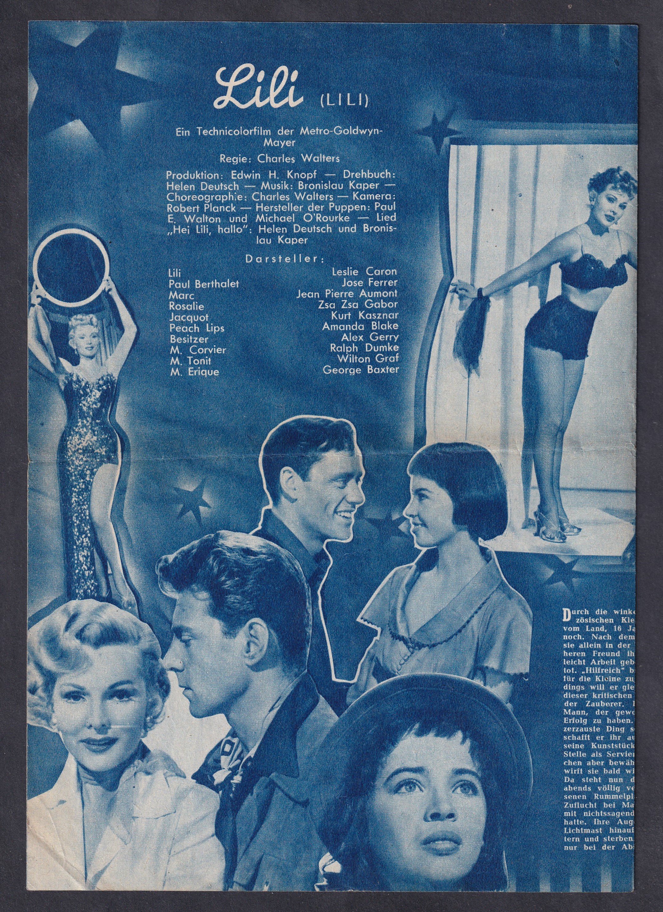 IMG_20260811_0056 1953. Lili – osztrák Illustrierter Film-Kurier filmprogram – Leslie Caron, Gábor Zsazsa