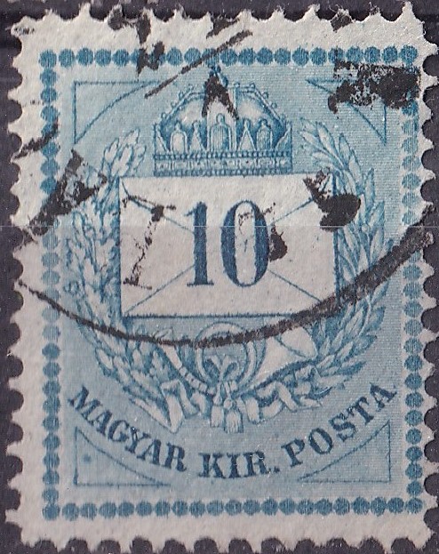 1874. 10kr durva gyöngyjavítással