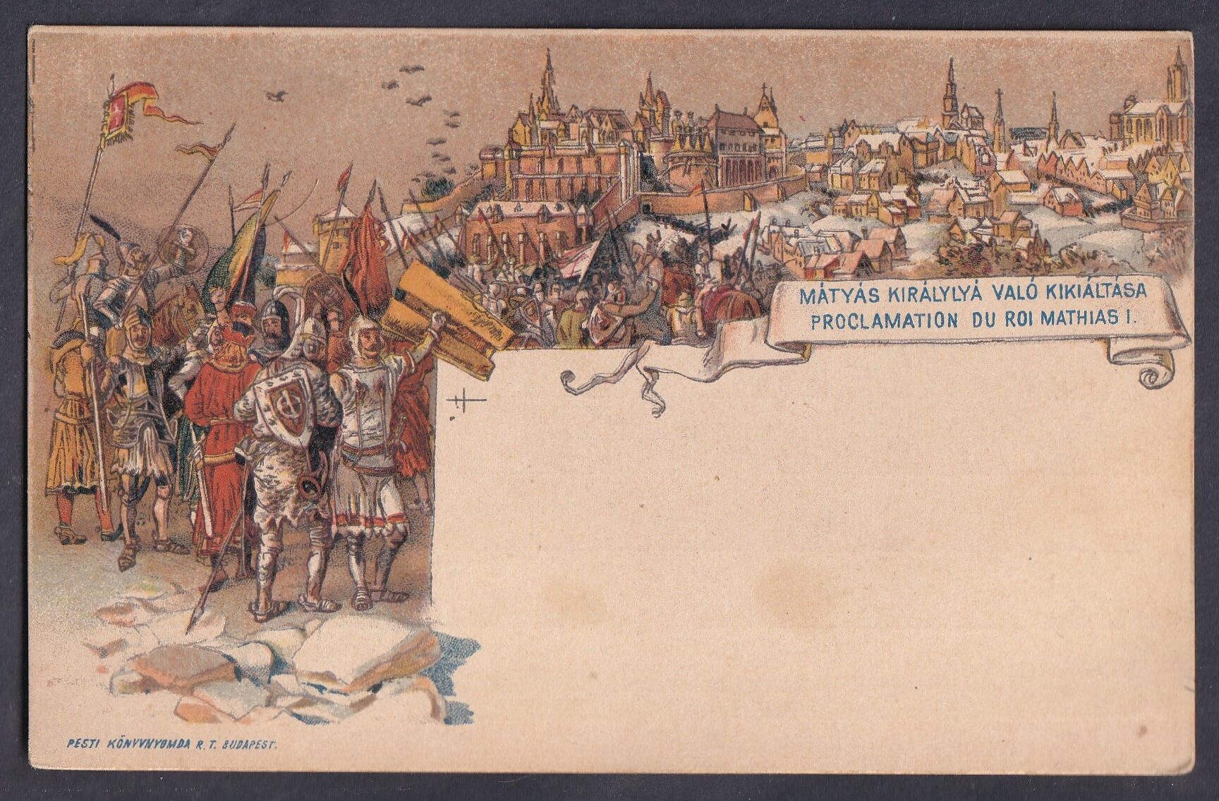1896 Millenniumi díjjegyes levelezőlap (Mátyás király koronázása) / 2kr