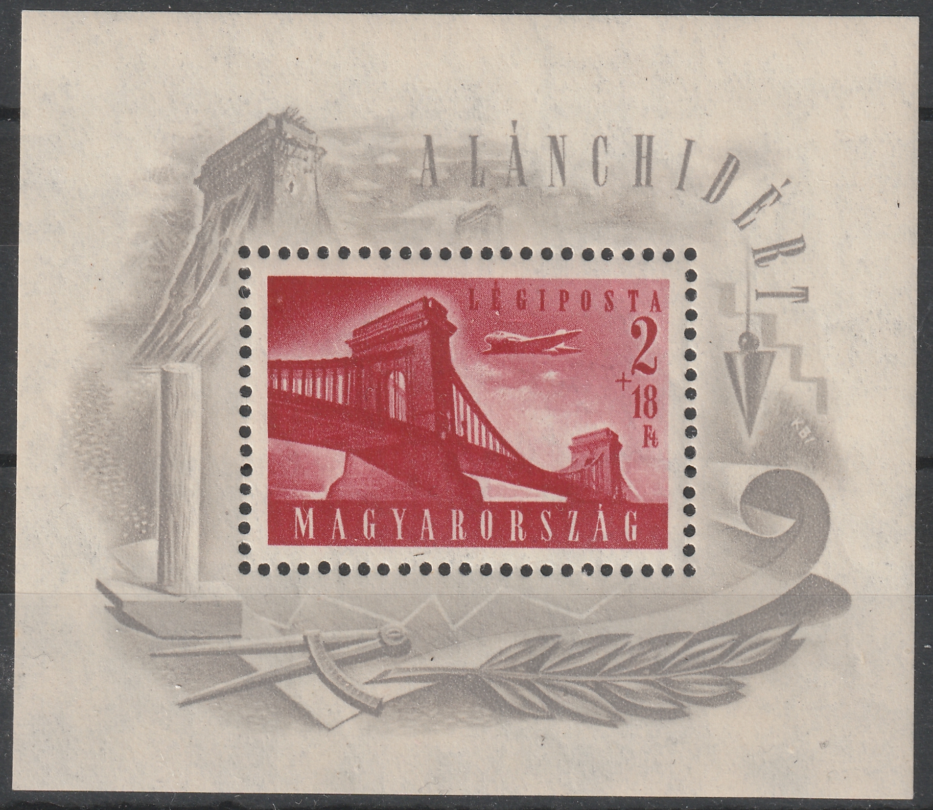 1948. Lánchíd I. blokk /felhős vízjellel/ – luxusminőség!