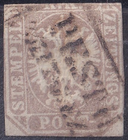 1863. Hírlapbélyeg szüken vágva (liliputi vágás) - PESTH / ZEITG. EXP. (Gudlin: "R")