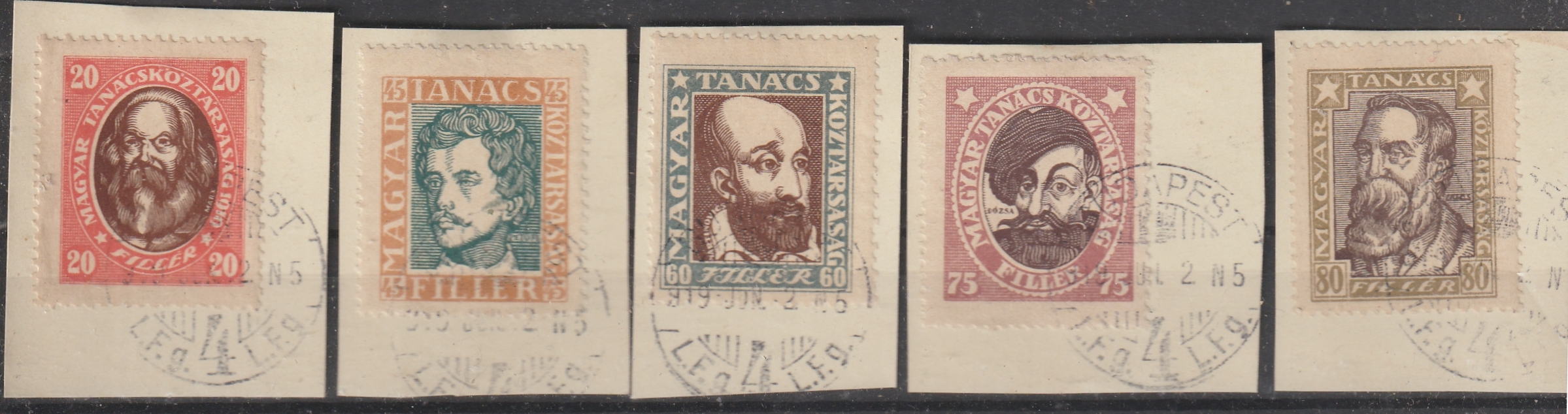 w_26_6_20260928_0003 1919. Magyar Tanácsköztársasági arcképek sor kivágásokon