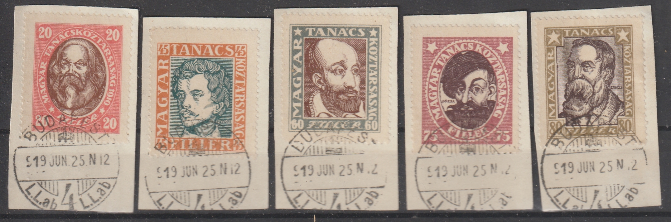 w_26_6_20260928_00031 1919. Magyar Tanácsköztársasági arcképek sor kivágásokon