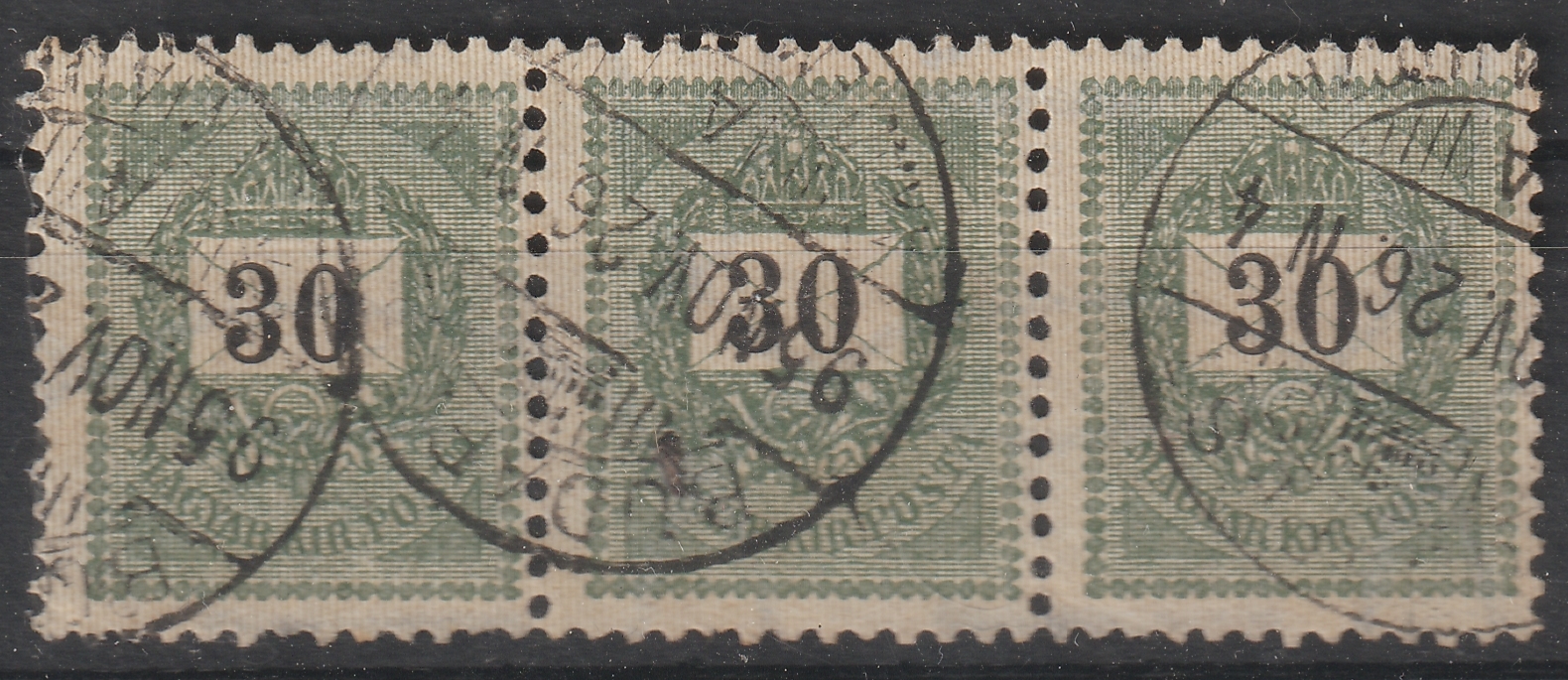 1889. 30kr 3-as csík