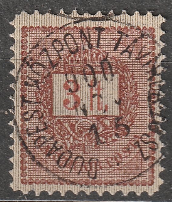 1888. Feketeszámú 3 krajcár B3 vízjelállással