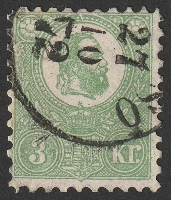 Oktober_aukcio_20261027_0002 1871. Kőnyomat 3kr IV típus (a fogazás a bal oldali sarokfog környezetében javított) -Szakvélemény: Czibula