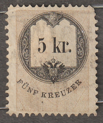 1868. 5kr Illetékbélyeg - érvénytelenítés nélkül (rövid sarok)