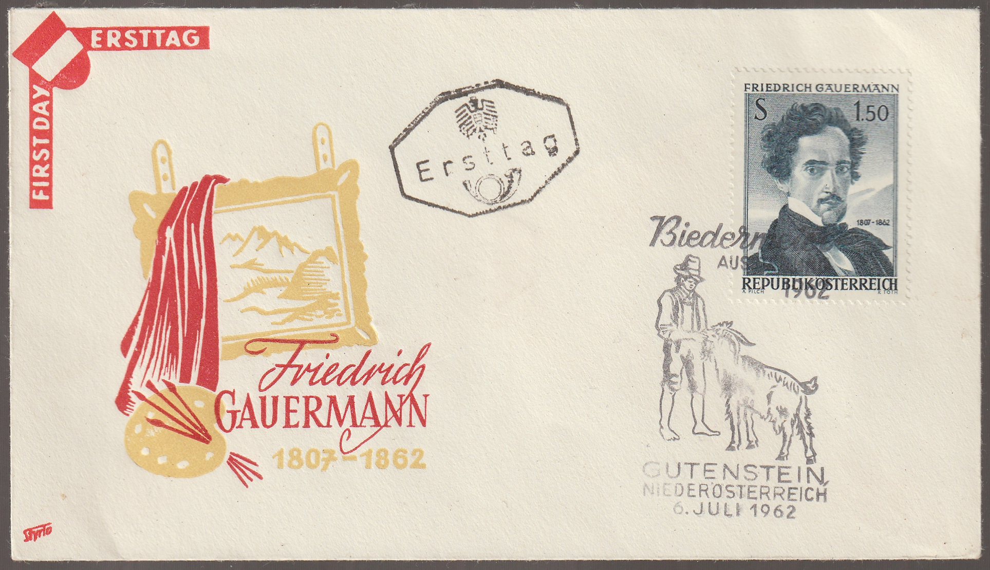 w_26_6_20261002_0205 1962. Ausztria, Friedrich Gavermann FDC